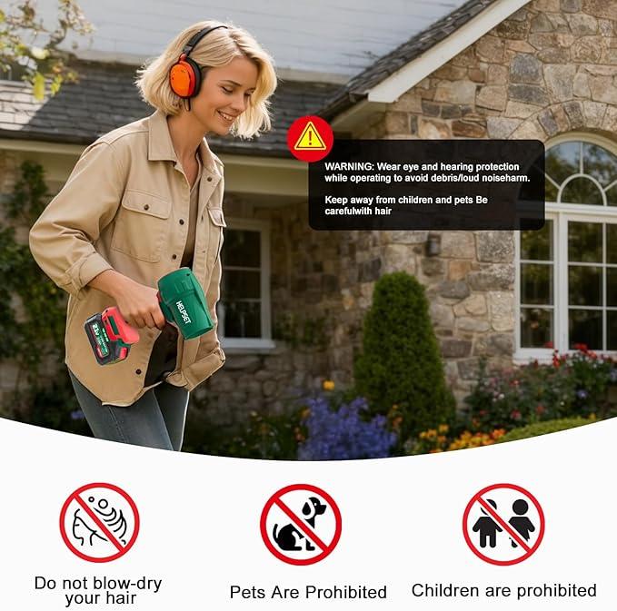 Cordless Leaf Blower with 2×4.0Ah Batteries and Charger, 980,000 RPM, Lightweight Handheld Design, 21V Powerful Blower with Adjustable Speed for Patio, Lawn Cleaning - NeatNest