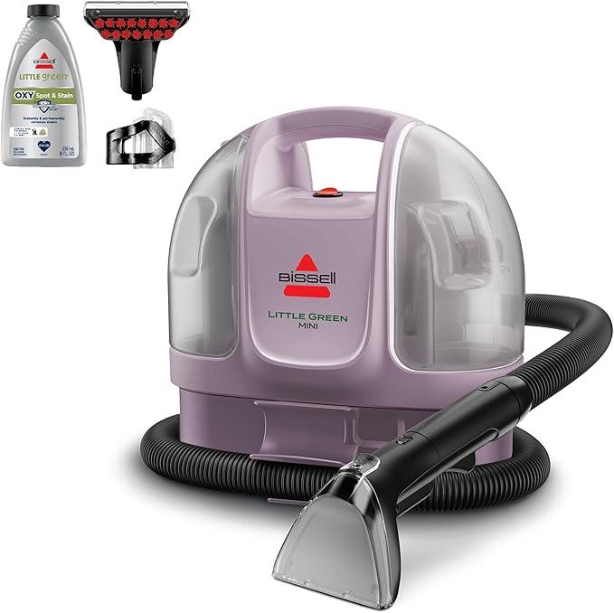 Bissell Little Green Mini Portable Carpet and Upholstery Deep Cleaner, Car/Auto Detailer, with HydroRinse Self-Cleaning Tool and 4" Tough Stain Tool, Limited Edition Color Dusk Pink, 4075L - NeatNest