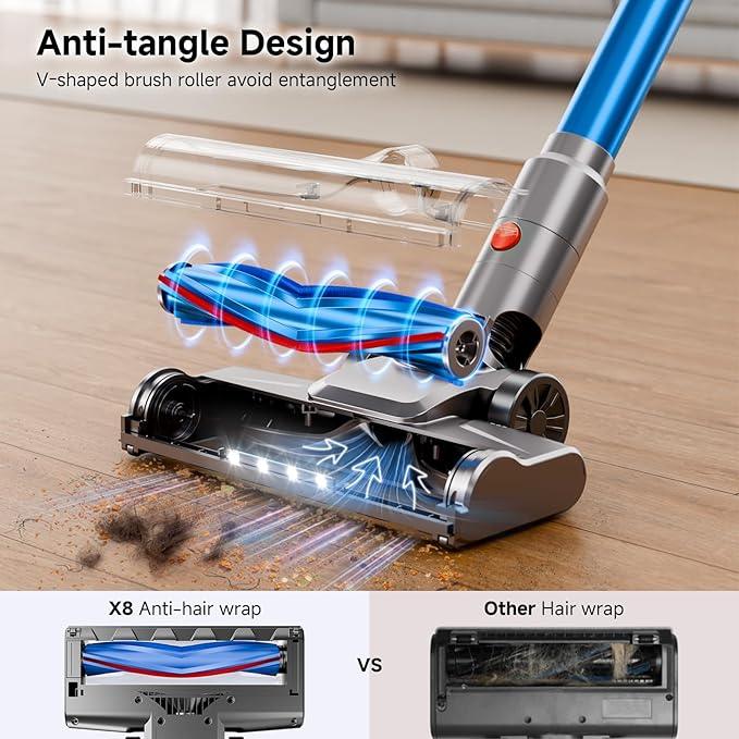 Cordless Vacuum Cleaner, Powerful Stick Vacuum Cleaner for Home with Rechargeable Battery, 6-in-1 Lightweight Handheld Vacuum, 45 Mins Runtime for Hardfloor & Carpets Pet Hair (Blue) - NeatNest