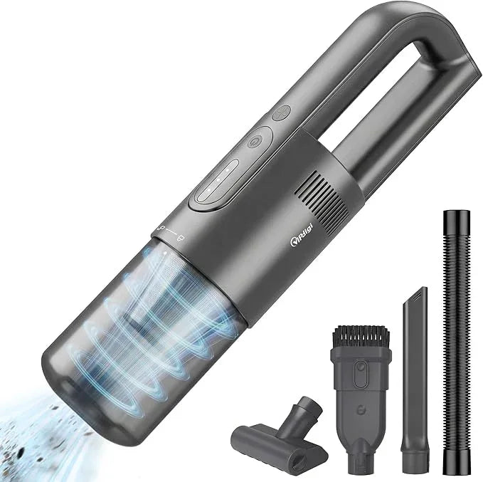 Handheld Vacuum Cordless, 5-in-1 Car Vacuum Portable Cordless 30 Mins Rapid Rechargeable Hand Vacuum Brushless Motor 19000Pa Strong Suction, Dust Busters for Car Home with 4 Nozzles, Gray - NeatNest