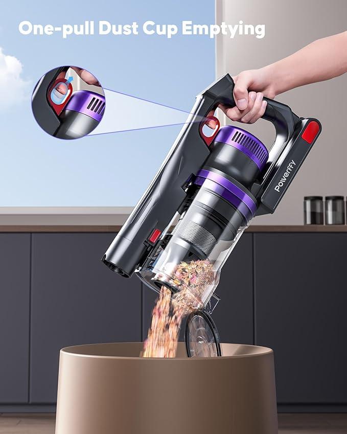 Cordless Vacuum Cleaner, 600W 50Kpa Stick Vacuum Cleaner with 65mins Rechargeable Battery, Anti-Tangle Brush, Build-in Aromatherapy, Handheld Vacuum Cleaners for Home/Pet Hair/Carpets/Floors - NeatNest