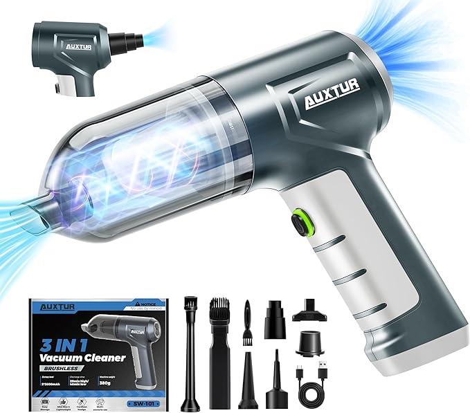 Car Vacuum Cleaner Portable Cordless 15000PA Brushless Motor|Handheld Vacuum Rechargeable 5200mAh Mini Car Vacuum with Super Endurance for Home and Desktop,SW101GREY - NeatNest