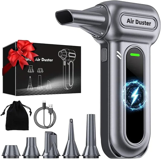 Electric Air Duster Cleaning Tools -180000RPM Super Power Cordless Air Duster, Rechargeable Brushless Motor Durable Blower, 4-Gear Adjustable Dust Blower for Computer, Keyboard and Car - NeatNest