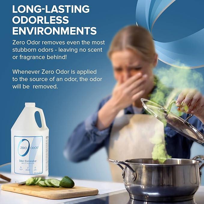 Zero Odor - Multi-Purpose Strong Odor Eliminator for Home, Office, Car, Bathroom, Hotel, Room Deodorizer, and Odor Neutralizer, 128oz Refill - NeatNest