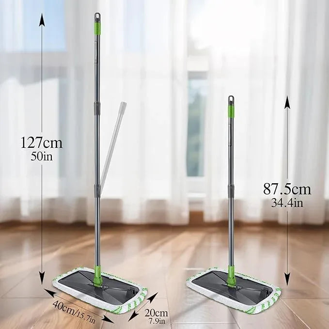 MASTERTOP Dust Mop for Hardwood Floors, Extra Large Microfiber Flat Mop with 5 Wet & Dry Reusable Pads, Hardwood Mops with Telescopic Handle for Laminate, Tile, Vinyl - NeatNest