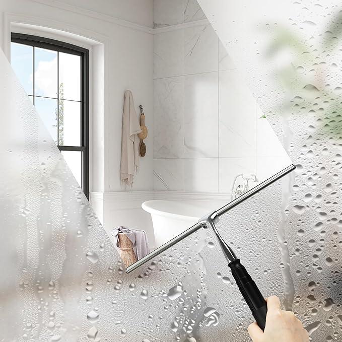 12-51’’ Telescopic Window Squeegee for Home, 2 in 1 Window Cleaning Squeegee Kit, Shower Squeegee for Glass Doors, Outdoor extendable Window Cleaner Tool for Floor Tile Wall Car Windshield - NeatNest