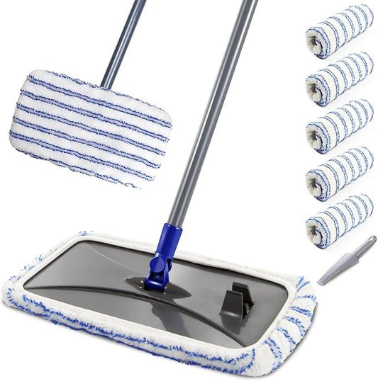 MASTERTOP Microfiber Mops for Floor Cleaning, Extra Large Industrial Mop,Floor Commercial Mop for Wet & Dry Use, Flat Mops for Hardwood, Vinyl, Laminate, Tile Floors, 5 Reusable & Washable Pads - NeatNest
