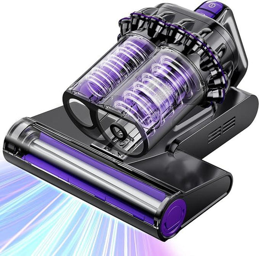 Mattress Vacuum, Bed Vacuum Cleaner with 16Kpa Suction 253.7nm UV-C Light, 145°F Heat & 30000 RPM/Min Tapping, HEPA Filter & Ultrasonic, 600W Powerful Vacuums for Bed, Sofa, Couch(Corded) - NeatNest
