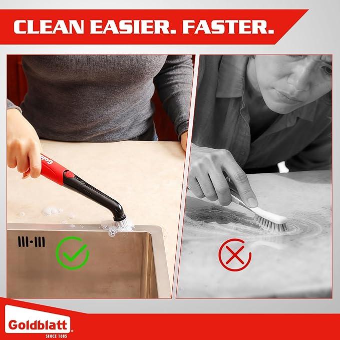 Goldblatt Cordless Electric Spin Scrubber, Small Power Scrubber with Battery Indicator Light, Waterproof Electric Cleaning Brush for Grout, Tile, Bathroom, Kitchen, Tub Cleaning - NeatNest