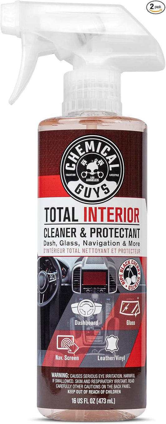 Chemical Guys Total Interior Cleaner & Protectant - Black Cherry, Car Cleaning Spray, Cleans and Protects Leather, Vinyl, Plastic, Rubber, and Glass, Safe for Trucks, SUVs, Jeeps, RVs & More - 16 oz - NeatNest