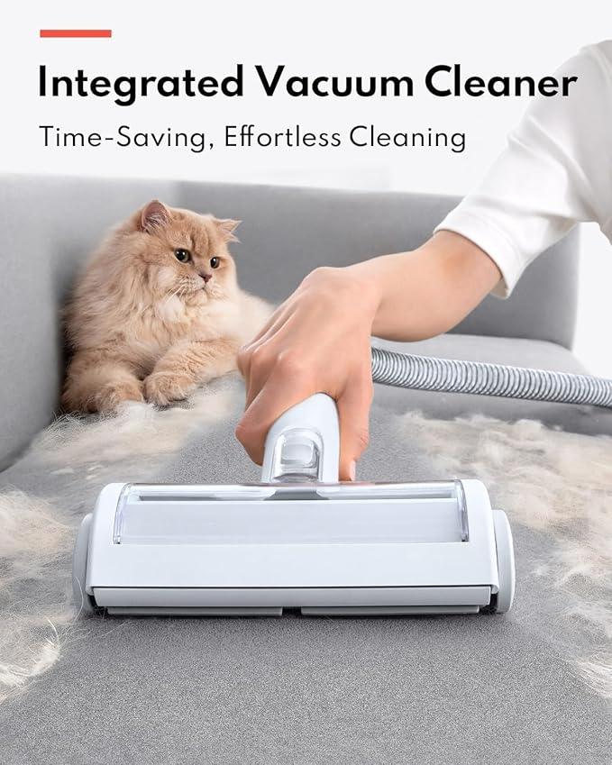 HomeRunPet Ultra Quiet Dog Grooming Vacuum, 12000Pa Suction, 6-in-1 Pet Clipper Kit for Dogs & Cats, Low Noise, Pet Friendly - NeatNest