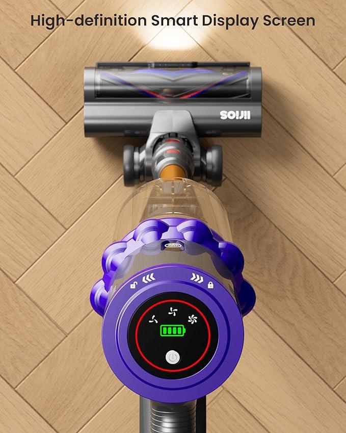Cordless Vacuum Cleaner,600W 50KPA 65Mins Self-Standing Vacuum Cleaners for Home, Stick Vacuum Cordless with Wall Mount Charging, LED Display, Upgraded Roller Brush for Carpet,Pet Hair,Hardwood Floor - NeatNest