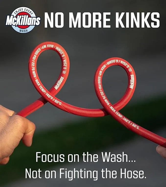 McKillans® QC Installed Pressure Washer Hose 50 ft - Flexible & Kink-resistant - Steel-Braided & Durable- 3/8" QC Pre-Installed Stainless Steel - Power Washer Hose - High Pressure 1/4" Inner Diameter - NeatNest