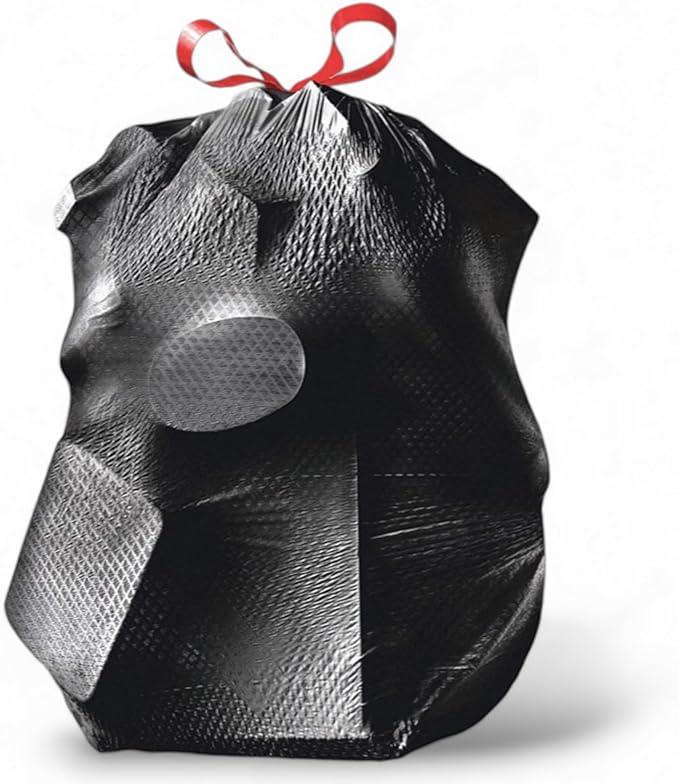Mighty Flex 30 Gallon Trash Bags Drawstring, 400ct Heavy-Duty Large Garbage Bags, Ultra-Flexible, Leak and Odor-Resistant Plastic Garbage Bags for Home and Commercial Use, Unscented (Black) - NeatNest