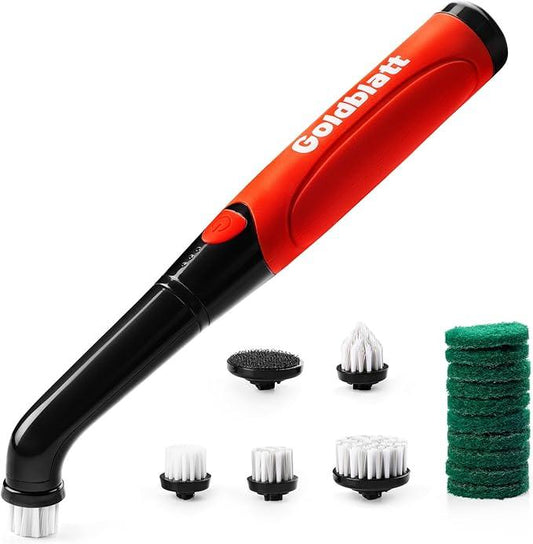 Goldblatt Cordless Electric Spin Scrubber 18-Piece Kit, Small Power Scrubber with Battery Indicator Light, Waterproof Electric Cleaning Brush for Grout, Tile, Bathroom, Kitchen Cleaning - NeatNest