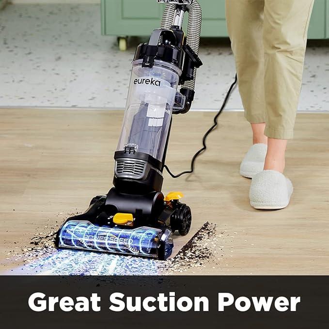 EUREKA PowerSpeed Lightweight Powerful Upright Vacuum Cleaner for Carpet and Hard Floor, Pet Turbo, Black,Yellow - NeatNest