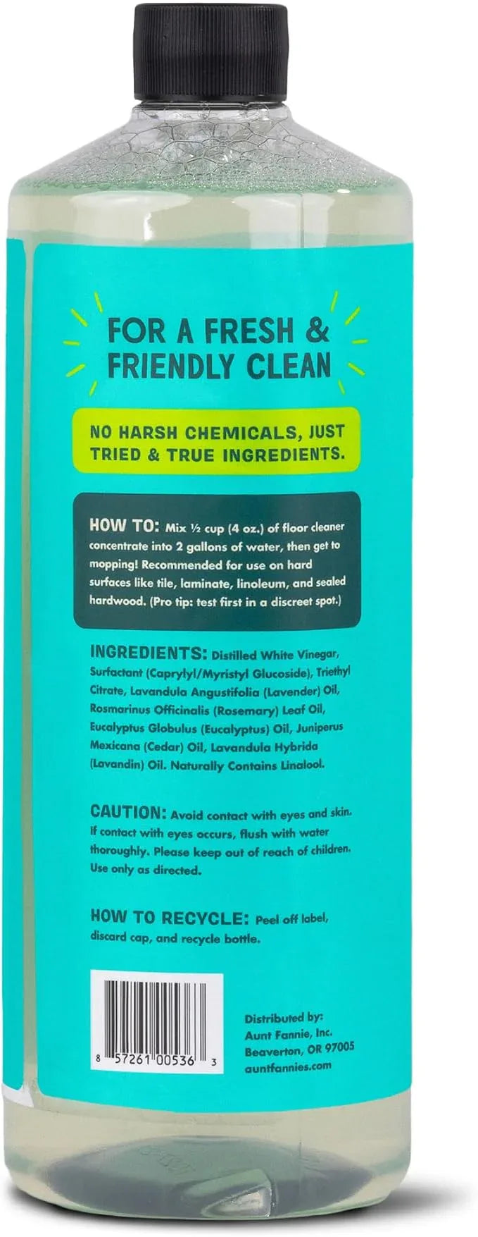 Aunt Fannie's Ultra Concentrated Floor Cleaner Vinegar Wash, Multi-Surface Solution For Mopping, Makes 16 Gallons, Eucalyptus Scent, 32 oz. (Pack of 6) - NeatNest