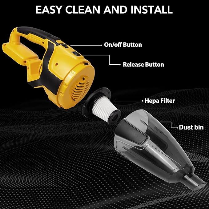 120W Cordless Handheld Vacuum Cleaner Compatible with Dewalt 20v Max Battery (Tool Only) Portable for Hard Floor Carpet Car Pet Hair Cleaning - NeatNest