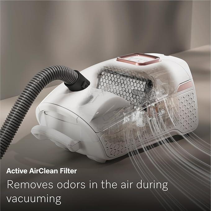 New Miele Guard L1 Cat & Dog Bagged Canister Vacuum for Pet Owners with Odor-Reducing Active AirClean Filter, TurboTeQ Floorhead, and AllTeQ Universal Floorhead, in Obsidian Black/Rose Gold - NeatNest