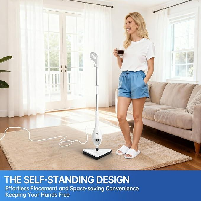 15-in-1 Steam Mops with Detachable Handheld Steamer, Multipurpose Steam Cleaner Mop for Hardwood Floors, High-Pressure 1300W Motor, 30s Fast Heat Up for Tile, Laminate, and Carpet Cleaning - NeatNest