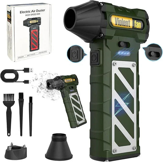 Electric Air Duster-Compressed Air Duster,60mph Wind Stepless Speed Canned Air for PC/Computer/Blaster/Electronics/Home Cleaning, 150000RPM Air Blower to Spray Air Can Dust Off Keyboard Cleaner(Green) - NeatNest