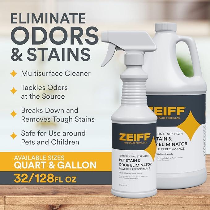 Pet Stain and Odor Remover - Pet Odor Eliminator for Home and Professional Use - Pet Urine Enzyme Cleaner to Break Up Tough Stains - Carpet Stain Remover for Dog Urine and Cat Pee, Feces, Fluids - NeatNest