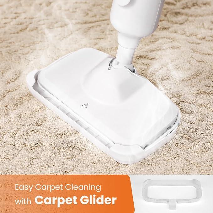 Sweetcrispy Steam Mop for Floor Cleaning,Lightweight Floor Steamer Cleaner for Hardwood/Tile/Laminate Floors Carpet, 2 Washable Pad, White and Green - NeatNest