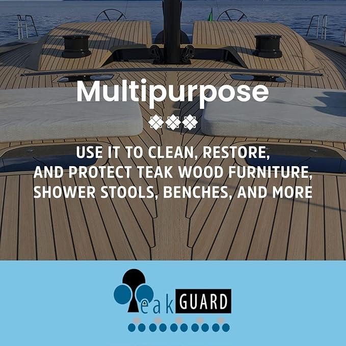 Finish, Premium Teak Cleaner and Brightener, Water-Based, Oil-Free Wood Restorer & Protectant, Safe & Easy To Use Teak Sealer & Polisher for Outdoor & Indoor Wood Furniture, 64 oz - NeatNest