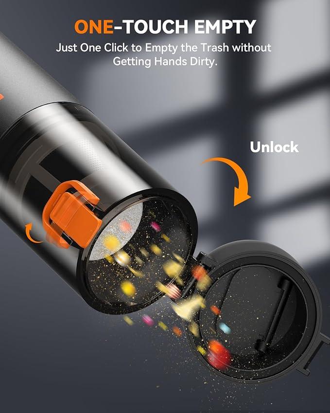 Car Vacuum, Handheld Vacuum Cordless with 21000Pa Powerful Suction & 3 Modes, 4-in-1 Portable Hand Held Mini Vacuum Cleaner Rechargeable, Ultra Light for Car Home Office (Black) - NeatNest