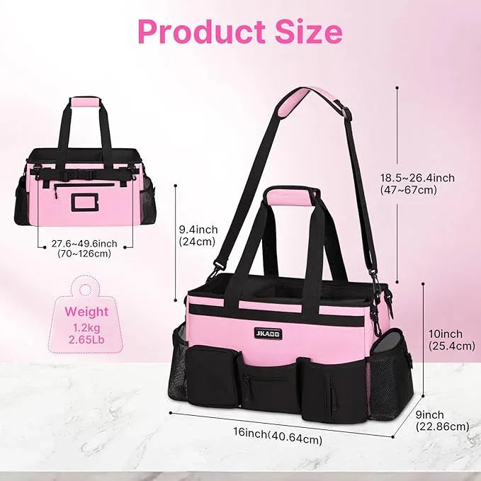 Large Wearable Cleaning Caddy Bags,Cleaning Supplies Storage Bag with Handles and Adjustable Shoulder Strap and Removable Waist Straps,Waterproof Cleaning Bags for Home,Car,Office (Pink) - NeatNest