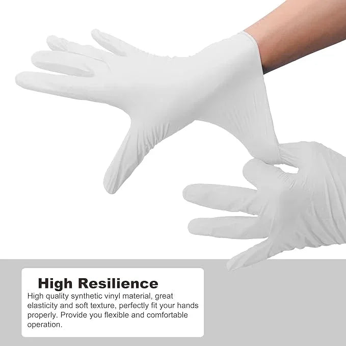 Disposable Gloves Medium, Nitrile and Vinyl Blend Material Gloves, Latex Free, 4 Mil 1000 Pc Food Grade Glove for Cleaning, Food Prep, Hair Dye, Tattoo, White - NeatNest