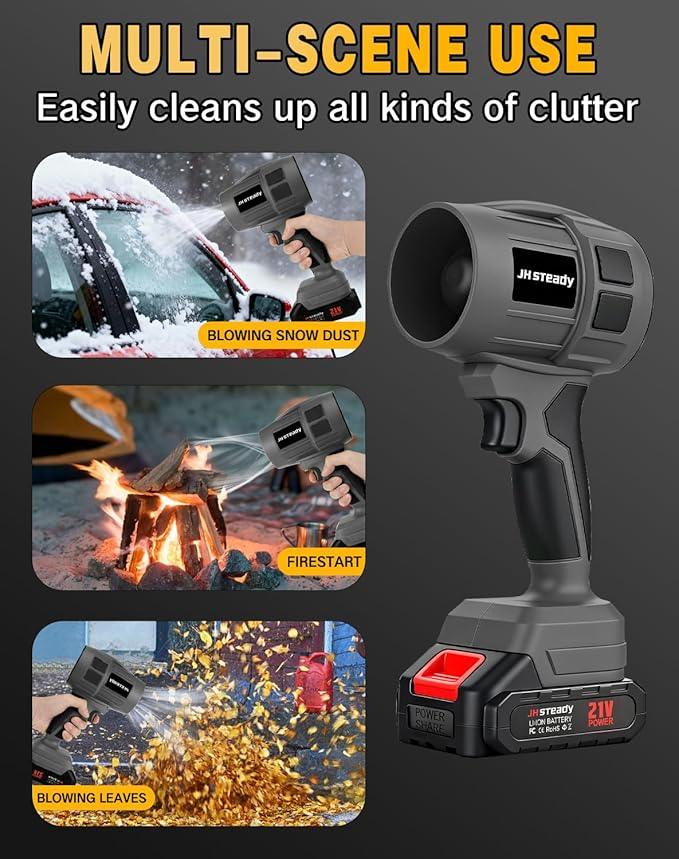 21V Cordless Handheld Leaf Blower - Variable Speed, 30000RPM Powerful Handheld Blower with Rechargeable Battery, Protective Gear for Home, Backyard, Driveway & Snow Removal - NeatNest