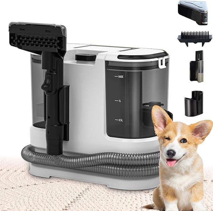 Portable Carpet & Upholstery Cleaner, Deep Cleaning for Rugs, Couch, Curtain, Car Interiors Stains, Pet & Family Friendly, 800W high-performance motor 21Kpa 120V (White) - NeatNest