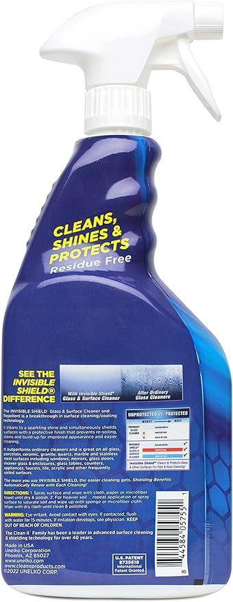 Invisible Shield Glass & Surface Cleaner 32 fl. oz. Cleans and Protects on multi surfaces by UNELKO- Clean-X (3) - NeatNest