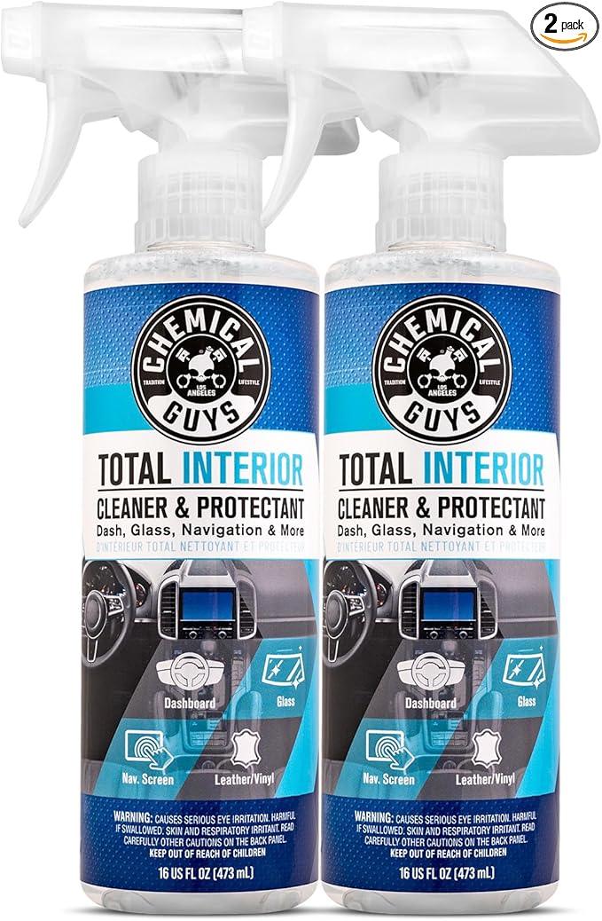 Chemical Guys Total Interior Cleaner & Protectant – Chemical Guys Interior Cleaner, Cleans & Protects Leather, Vinyl, Plastic, Rubber, Glass with a Streak-Free Finish — 16 Fl Oz (Pack of 2) - NeatNest