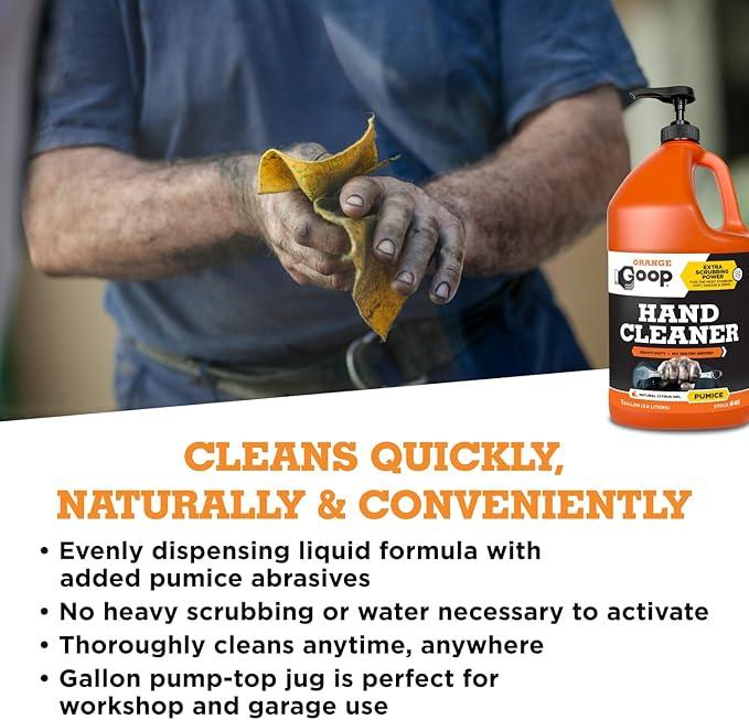 GOOP Orange Liquid with Pumice Multi-Purpose Waterless Hand Cleaner - 1 Gallon Pump Bottle - NeatNest