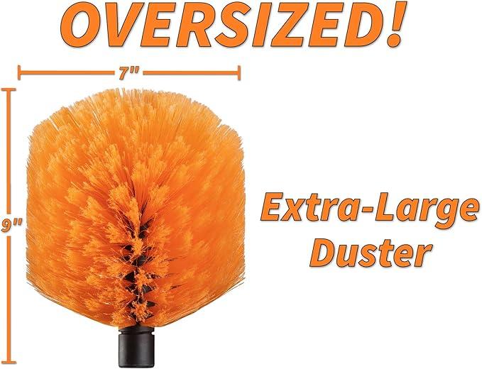 4-13 ft Cobweb Duster with Extension Pole // 20 Foot High Reach Spider Web Cleaner Cobweb Brush for Outdoor & Indoor Web Cleaning // Lightweight & Sturdy Telescopic Pole // The Ultimate Dusting Kit - NeatNest