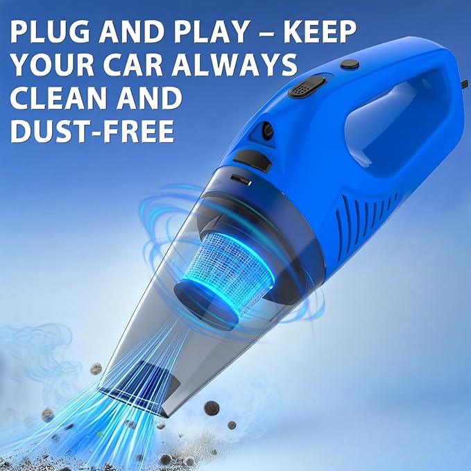 THINKWORK Car Cleaning Kit Car Detailing Kit,Car Cleaning Kit Interior Cleaner with High Power Blue Handheld Vacuum Cleaner,Brush Sets,Windshield Cleaner and Storage Bag,Car Accessories,Car Gift Set - NeatNest