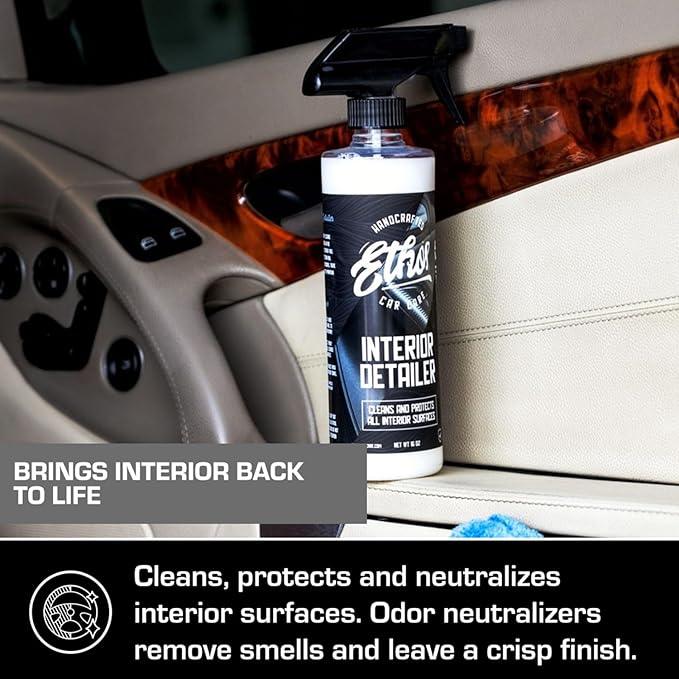 Ethos Interior Detailer Spray - Interior Car Cleaner Easily Cleans & Protects All Interior Surfaces | Non Greasy Satin Finish with UV Protection & Odor Neutralizing Agents | Coconut Scented - NeatNest