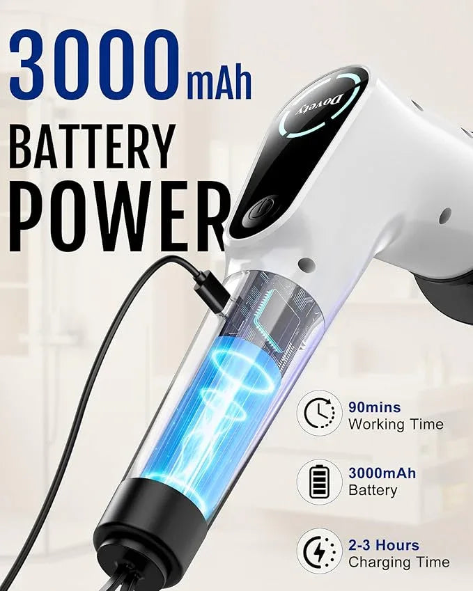 Dovety Electric Spin Scrubber, Cordless Cleaning Brush, Shower Scrubber with 8 Replaceable Brush Head, Power Cleaning Brush with Extension Handle, 2 Adjustable Speed, for Bathtub Grout Tile Floor - NeatNest