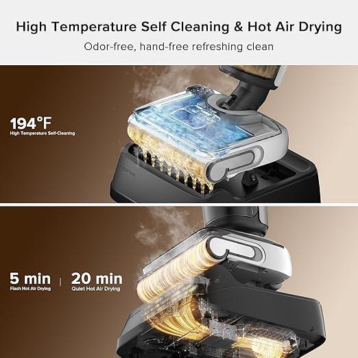 roborock F25 BX Wet Dry Vacuum Cleaner, Cordless Vacuum Mop All in One with 20000Pa, 194°F Hot Air Flash Drying & Self Cleaning, Zero-Tangle Wet Mop Cleaner for Hard Floor, 180° Lie Flat - NeatNest