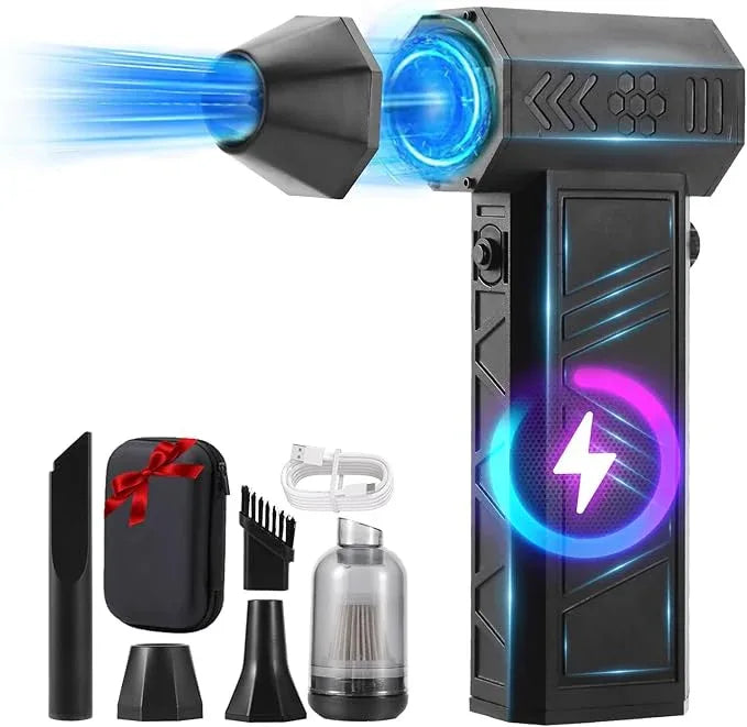 Electric Compressed Air Duster - 20,0000 RPM Rechargeable Cordless Turbo Blower, Portable Air Blower Gun for Cars, PC, Keyboard, Home & Outdoor Dust Cleaning (Replaces Compressed Air Cans) - NeatNest