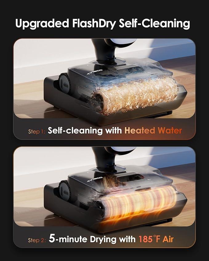 Tineco Floor One S9 Artist Steam Wet Dry Vacuum Cleaner, High-Temp Steam Cleaning, 22kPa Suction, 360° SmoothDrive, Anti-Tangle Design, 185°F Flashdry, Long Runtime, 180° Lay-Flat - NeatNest