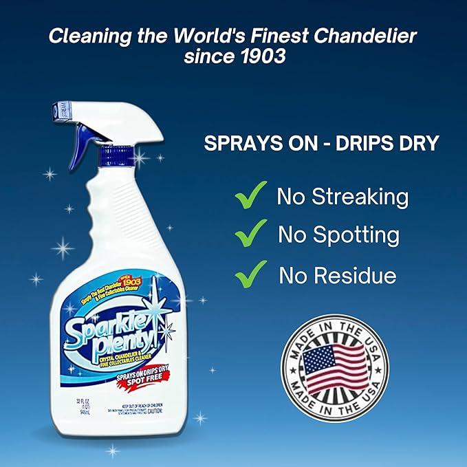 Sparkle Plenty Silk Sensation Cleaning Solutions Bundle - Sparkle Plenty Chandelier Cleaner Drip Dry Spray No Wipe & Silk Plant Cleaner Spray No Wipe - Artificial Plants & Flowers Spray Away Cleaner - NeatNest