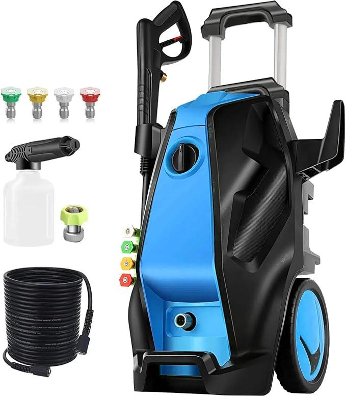 5000PSI Pressure Washer, Heavy Duty Power Washer with Foam Cannon, 4 Nozzle Tips,33FT Hose and Soap Bottle for Home/Cars/Driveways/Patios/Decks/Fences - NeatNest