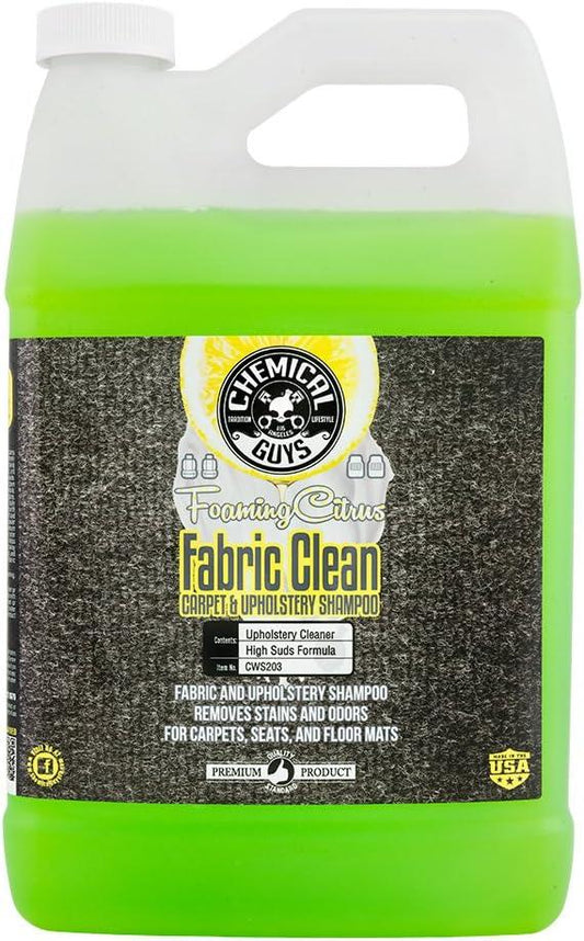 Chemical Guys CWS203 Foaming Citrus Fabric Clean Carpet & Upholstery Cleaner (Car Carpets, Seats & Floor Mats), Safe for Cars, Home, Office, & More, 128 fl oz (1 Gallon), Citrus Scent - NeatNest