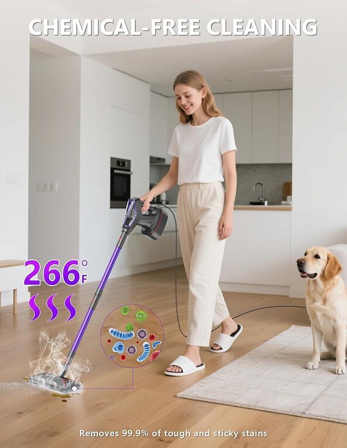 Steam Mop for Floor Cleaning, Heavy Duty All-in-One Steam Cleaner for Home with Detachable Handheld Steamer, for Hardwood, Tile, Walls, Grout, Windows, Furniture and Decks - NeatNest