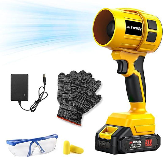 21V Cordless Handheld Leaf Blower- Variable Speed, 30000RPM Powerful Handheld Blower with Rechargeable Battery, Protective Gear for Home, Backyard, Driveway & Snow Removal - NeatNest