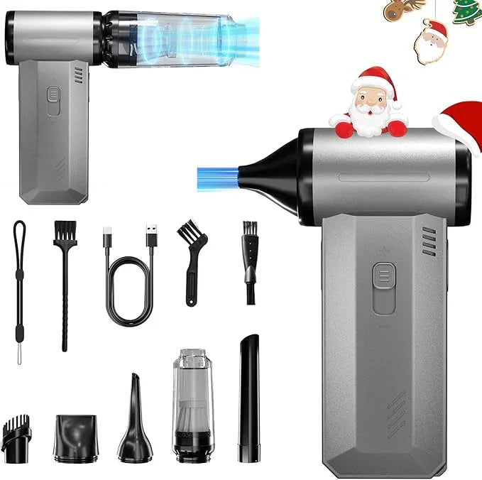 2-in-1 Compressed Air Duster-150000RPM Super Power Electric Air Duster with 8000mAh Battery, Continuously Adjustable Speed Rechargeable Air Duster for PC Keyboard, Car, Home, and Outdoor - NeatNest