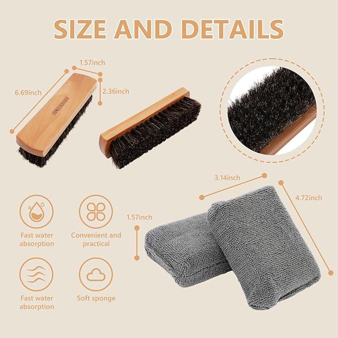 11PCS Car Interior Cleaning Dust Brush Detailing Set, Microfiber Cloth & Applicator, Single-Head Detailing Brushes, Natural Bristles, Scratch-Free & Ultra-Soft for Seats Leather Care or Cleaning - NeatNest